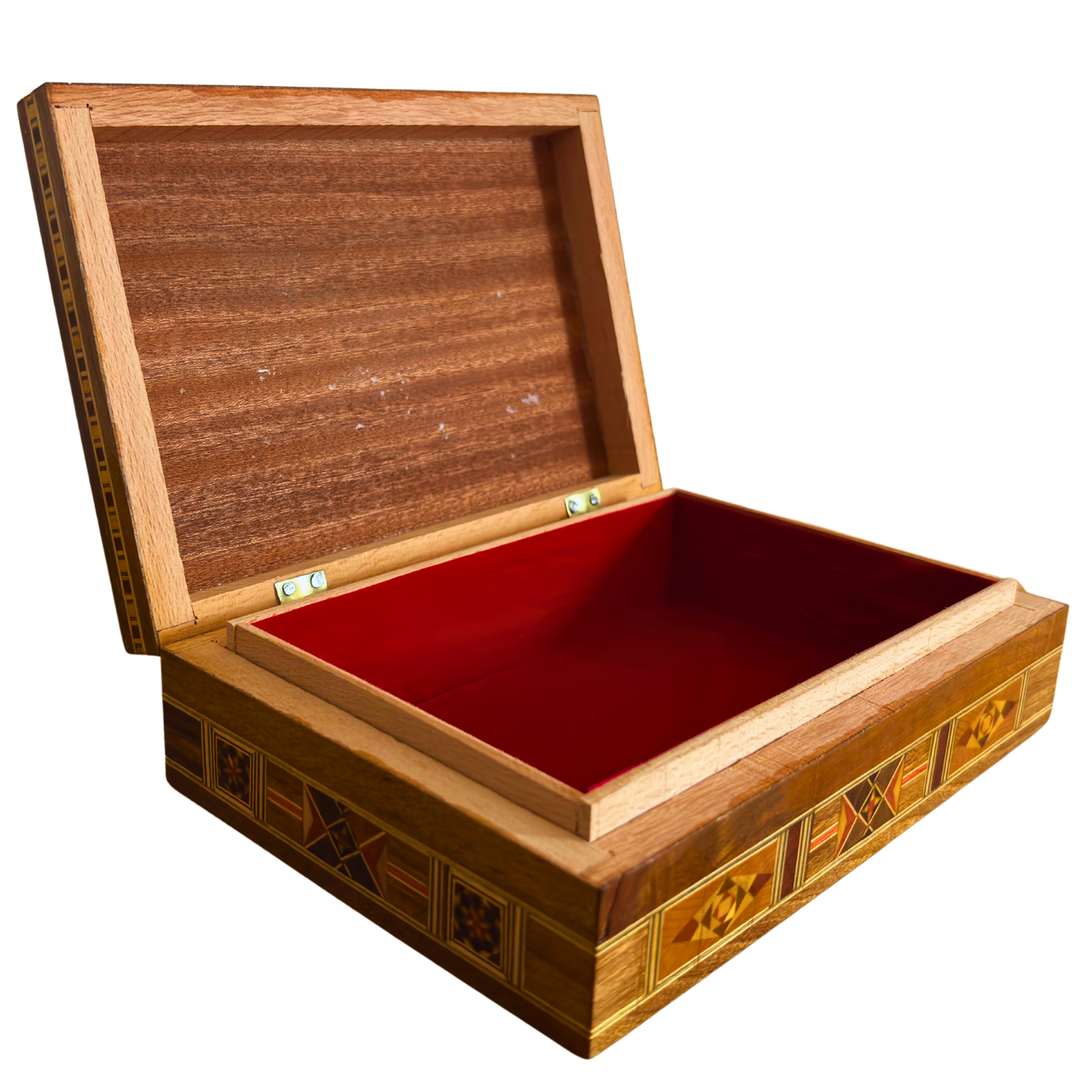 Caja artesanal de mosaico para joyas, incrustación de nácar, cofre de madera de lujo para recuerdos, arte damasceno -Edición Limitada-