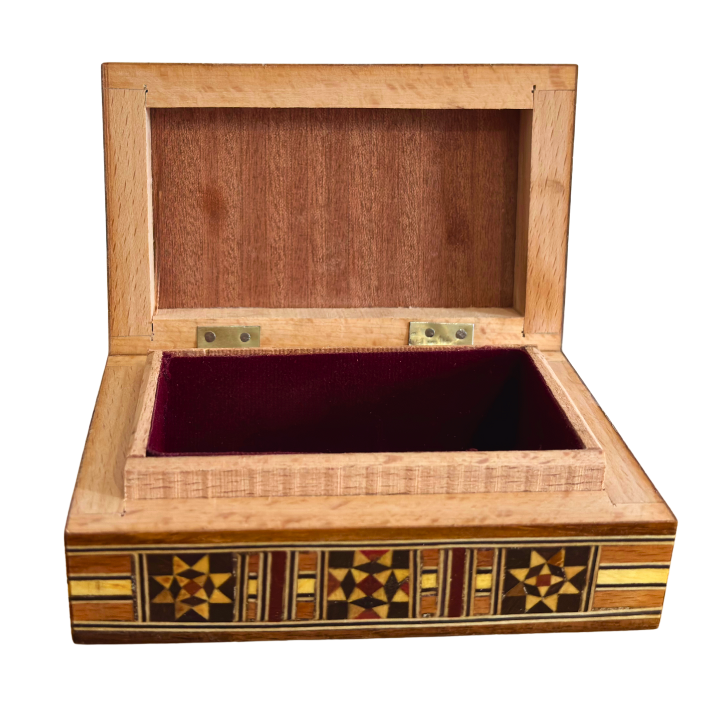 Caja de joyas damascena artesanal con incrustaciones de nácar – Lujoso cofre de madera para recuerdos