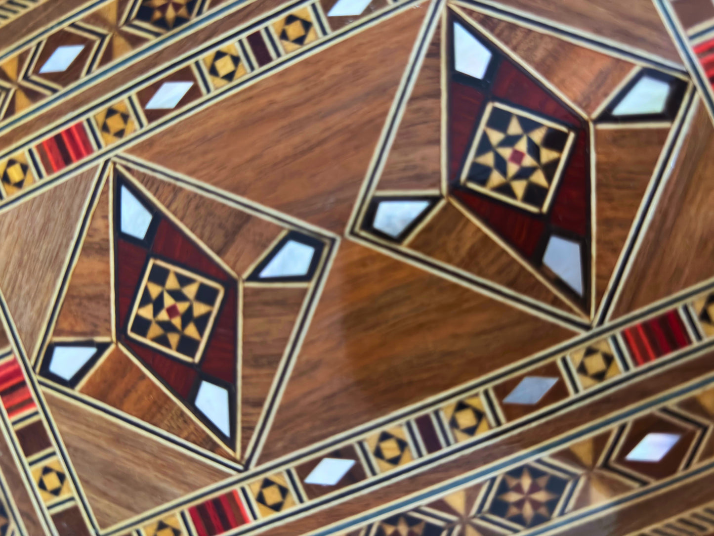Caja artesanal de mosaico para joyas, incrustación de nácar, cofre de madera de lujo para recuerdos, arte damasceno -Edición Limitada-