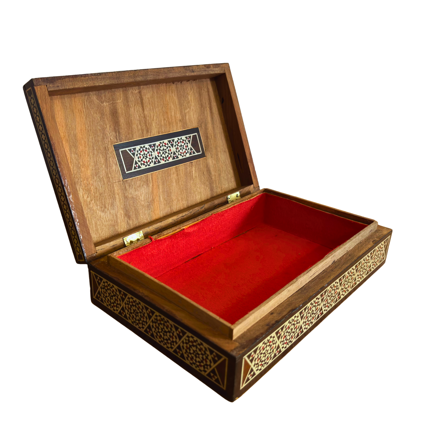 Rara Caja de Mosaico Camello Vintage 1970 – Arte Oriental Damasceno Hecho a Mano con Incrustación de Perla