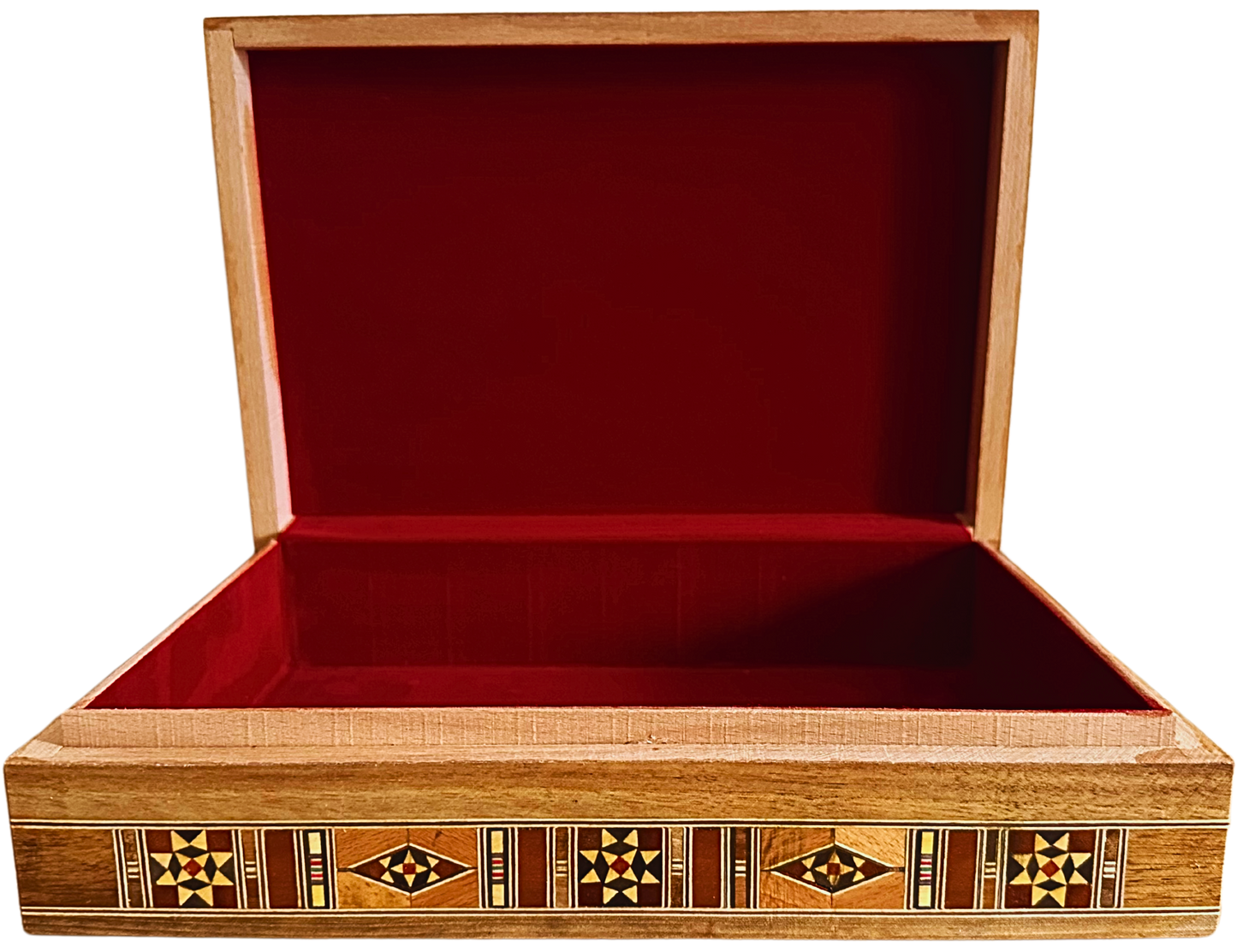 Elegante caja grande de mosaico – Cofre de madera hecho a mano para joyas y recuerdos con forro de terciopelo