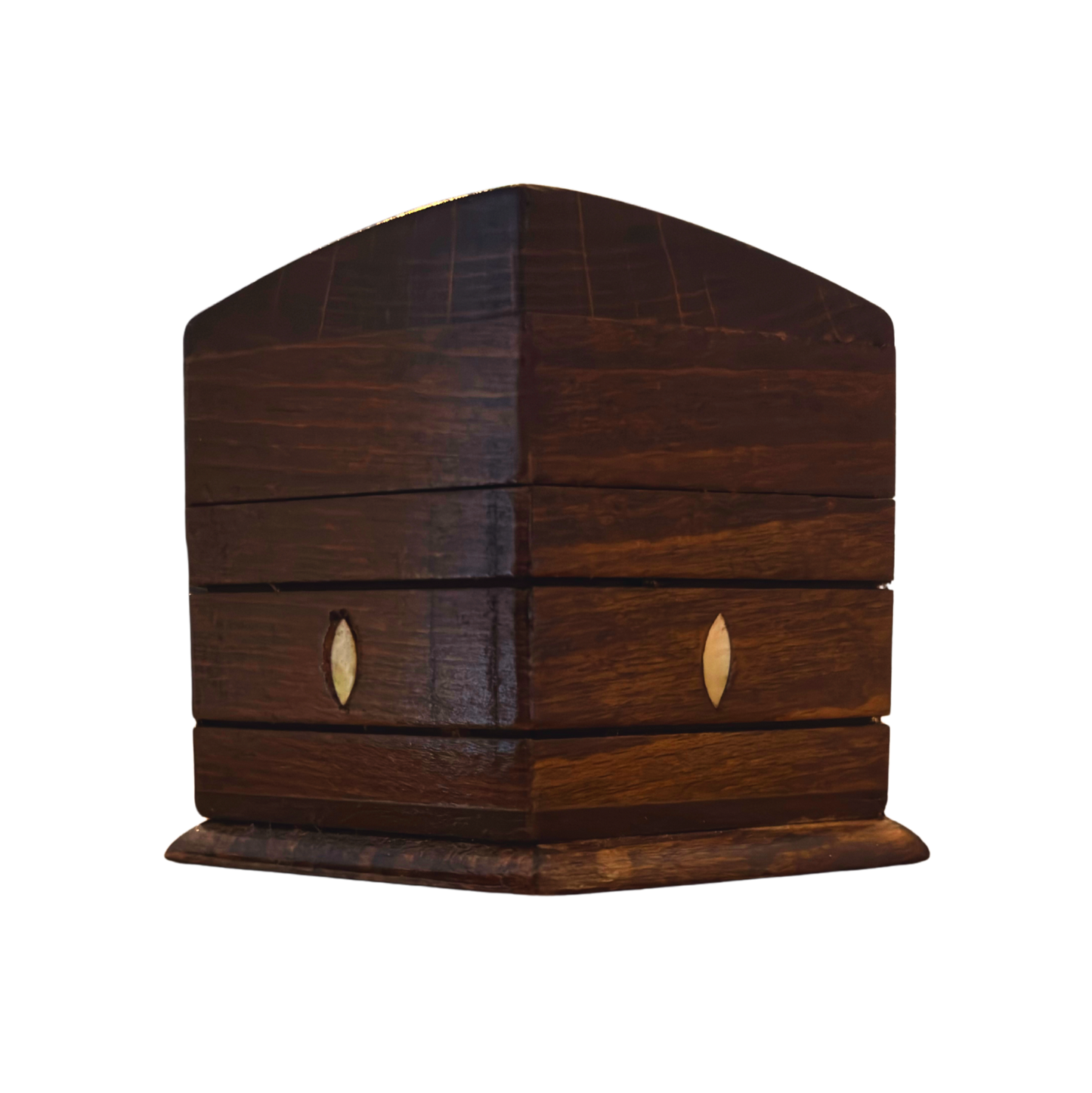 Scatola in Faggio Intagliata a Mano – Madreperla e Velluto, Design Orientale Senza Tempo
