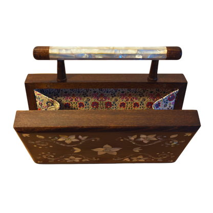 Sham – Lüks Şam El Çantası, Çiçek Motifli Sedef İşleme ve Brokar Astar