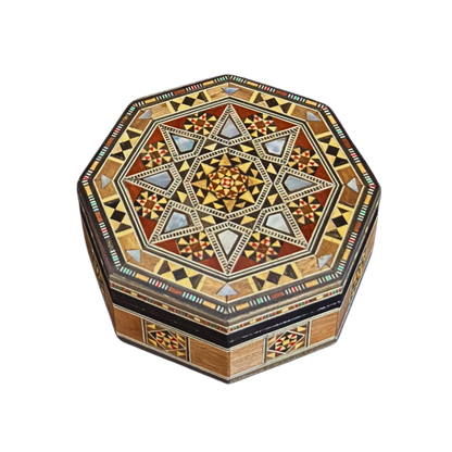 Scatola Artigianale in Mosaico Damasceno – Madreperla e Velluto