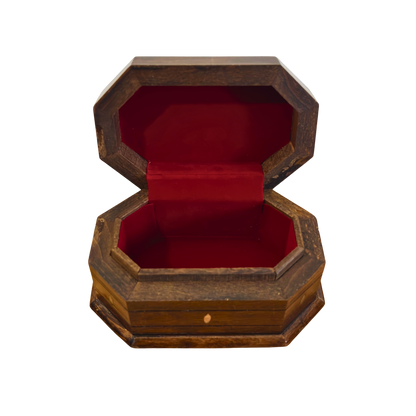 Caja de Haya Tallada a Mano con Nácar – Elegancia en Acabado Nogal