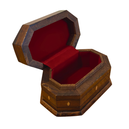 Caja de Haya Tallada a Mano con Nácar – Elegancia en Acabado Nogal