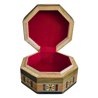 Caja de Mosaico Damasceno Hecha a Mano – Nácar y Terciopelo