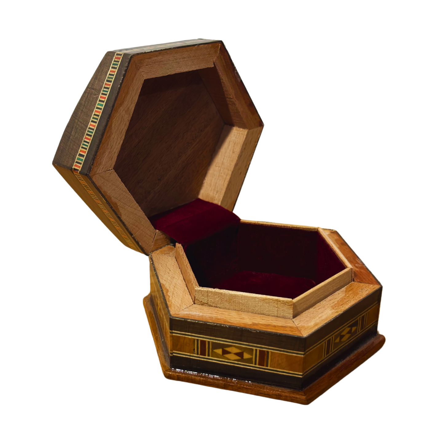 Caja de Mosaico Artesanal de Damasco – Arte Tradicional y Terciopelo