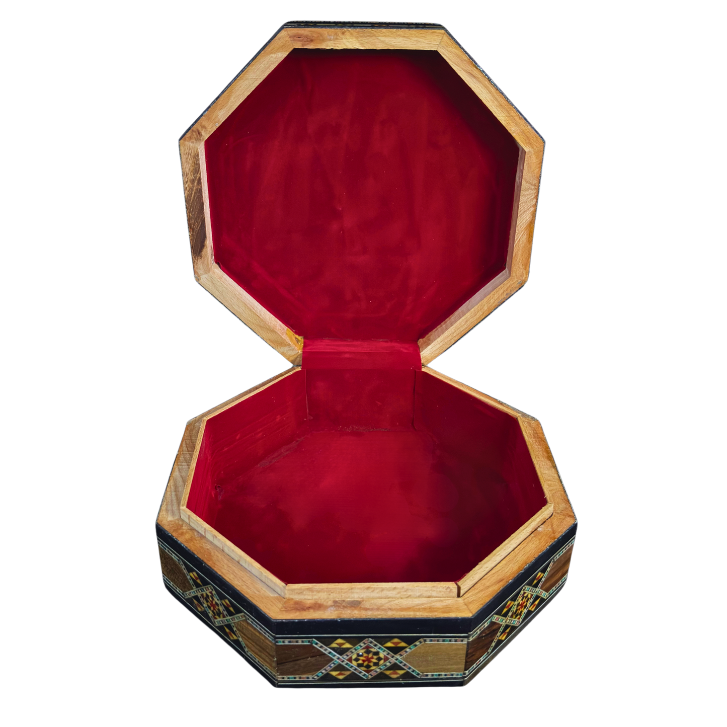 Caja de Mosaico Damasceno Hecha a Mano – Nácar y Terciopelo