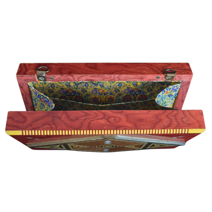 Clutch de Mosaico Damasceno de Lujo con Nácar e Interior de Brocado