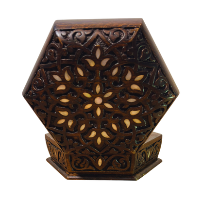 Caja Tallada a Mano de Lujo – Nácar y Elegancia en Terciopelo