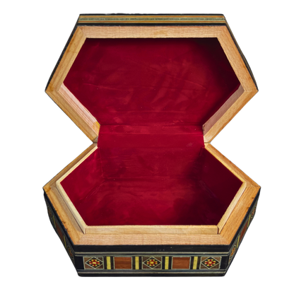 Caja de Mosaico Damasceno Hecha a Mano – Nácar y Terciopelo