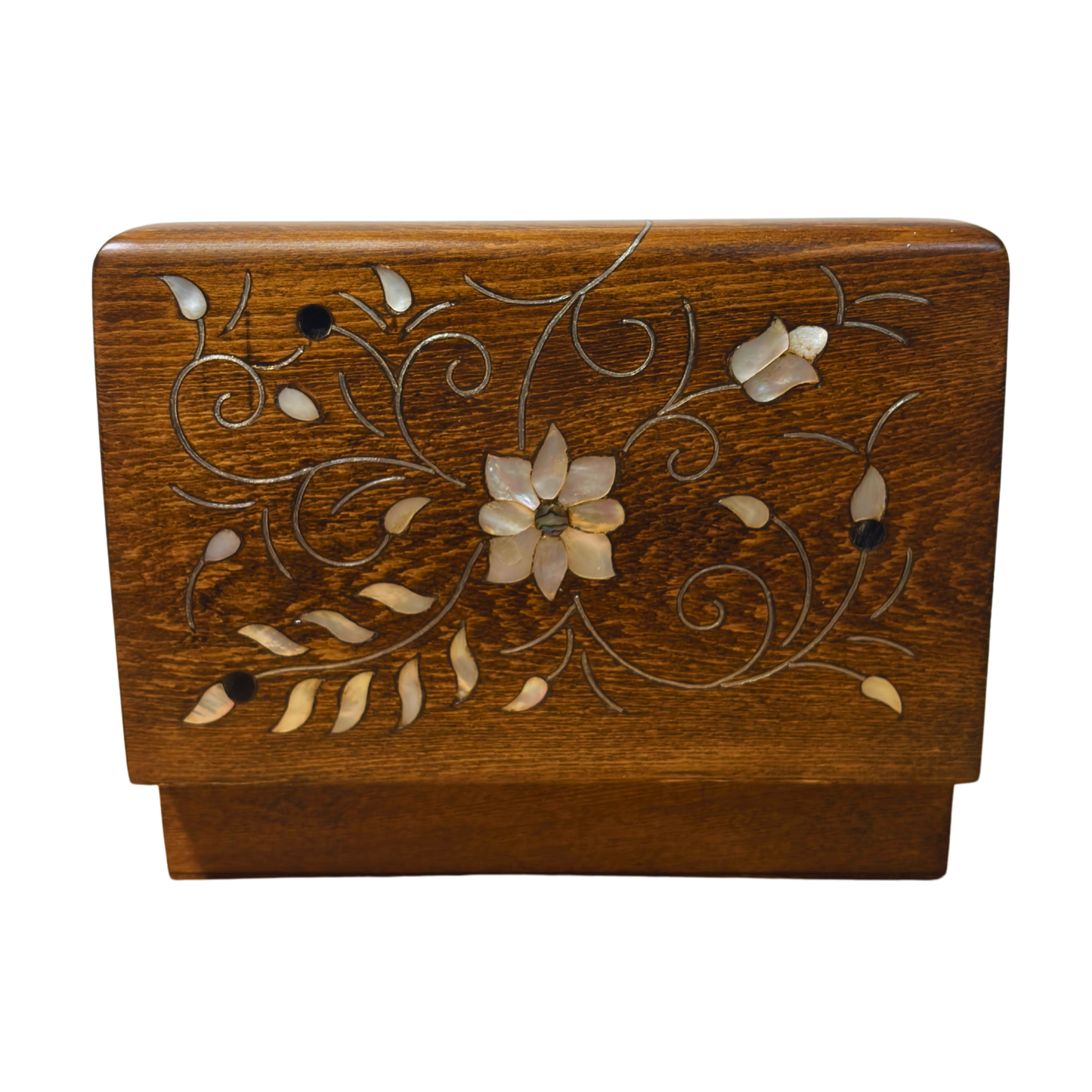 Handgemaakte Luxe Doos uit Damascus – Parelmoer &amp; Fluweel