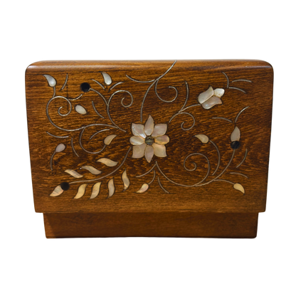 Handgemaakte Luxe Doos uit Damascus – Parelmoer &amp; Fluweel