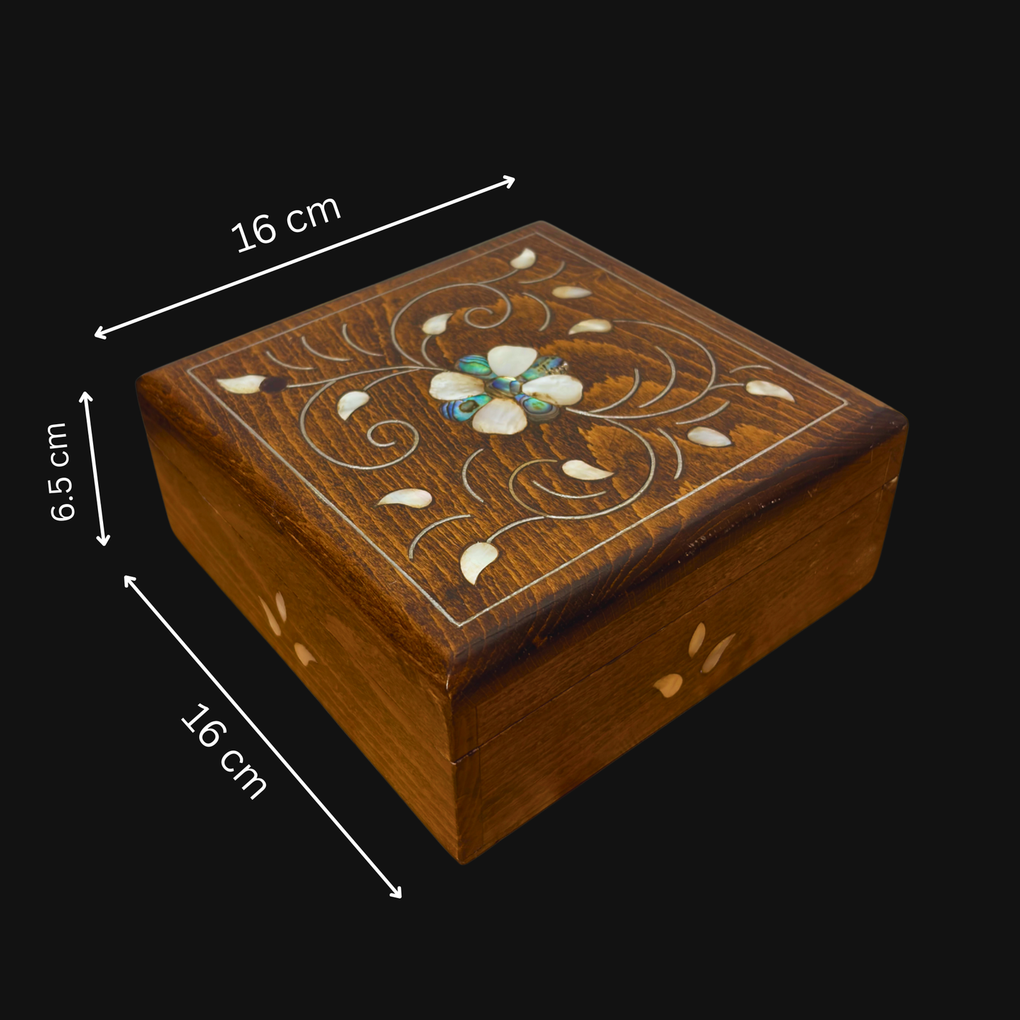 El Yapımı Şam Lüks Kutusu – Sedef & Kadife Zarafeti