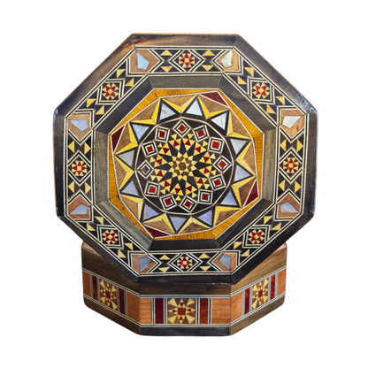 Caja de Mosaico Damasceno Hecha a Mano – Nácar y Terciopelo