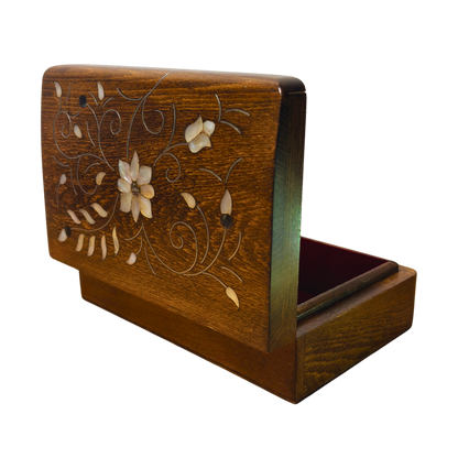 Handgemaakte Luxe Doos uit Damascus – Parelmoer &amp; Fluweel