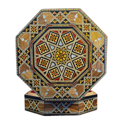 Caja de Mosaico Damasceno Hecha a Mano – Nácar y Terciopelo