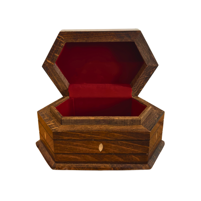 Scatola in Faggio Intagliata a Mano – Madreperla e Velluto, Design Orientale Senza Tempo