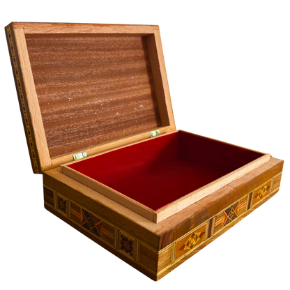 Caja artesanal de mosaico para joyas, incrustación de nácar, cofre de madera de lujo para recuerdos, arte damasceno -Edición Limitada-