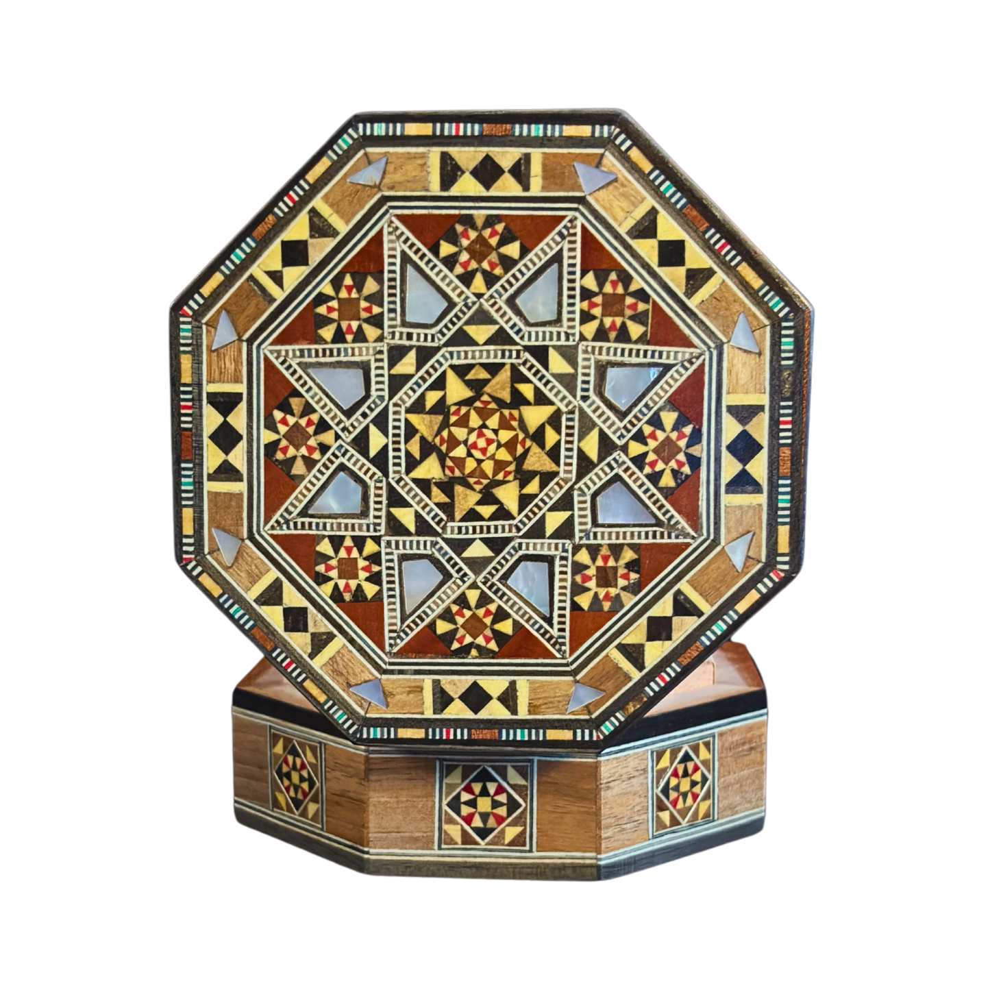Scatola Artigianale in Mosaico Damasceno – Madreperla e Velluto