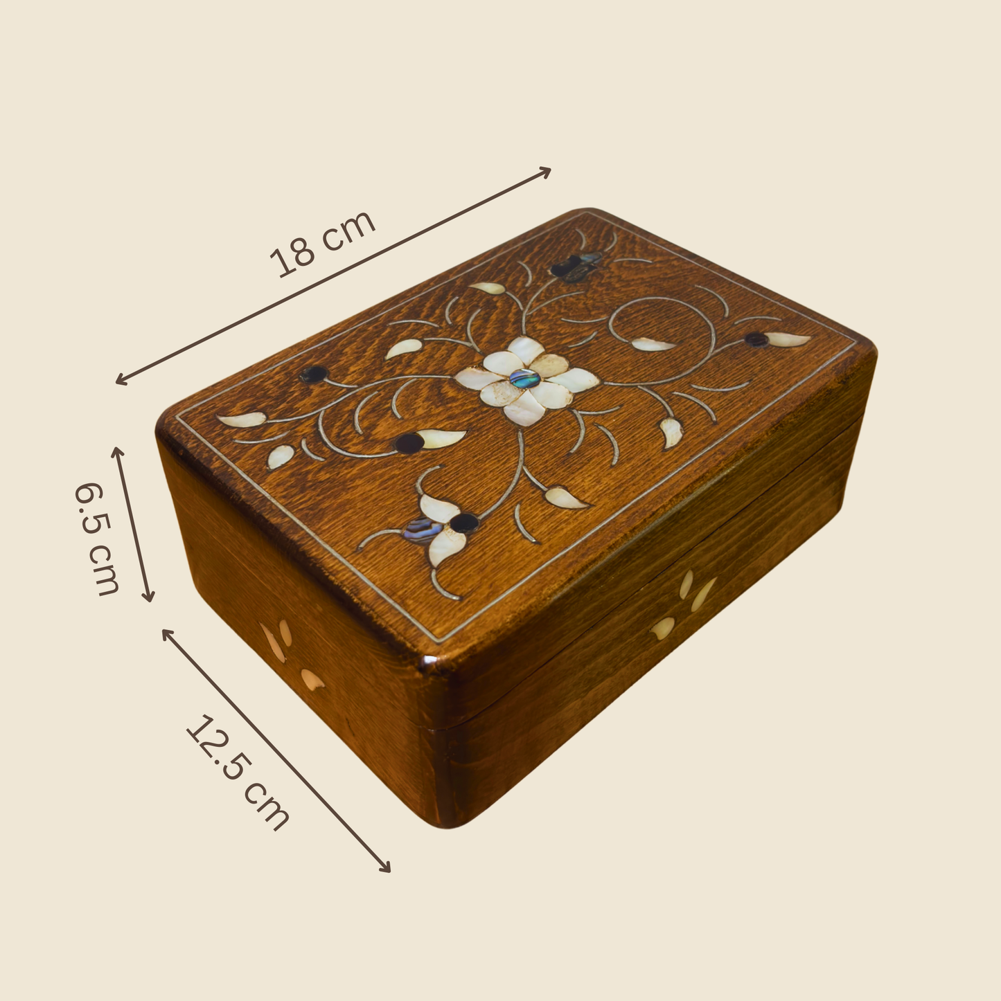Handgefertigte Luxusbox aus Damaskus – Perlmutt & Samteleganz
