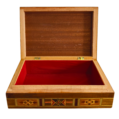 Caja artesanal de mosaico para joyas, incrustación de nácar, cofre de madera de lujo para recuerdos, arte damasceno -Edición Limitada-