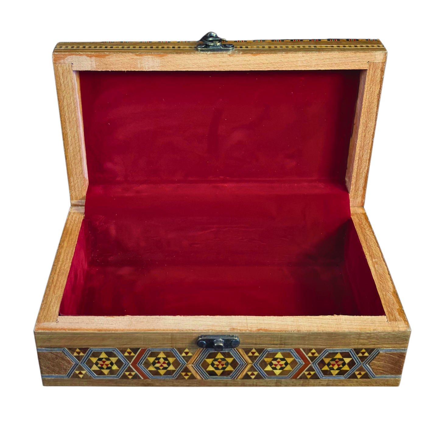 Caja de Mosaico Damasceno Hecha a Mano – Nácar y Talla Artesanal
