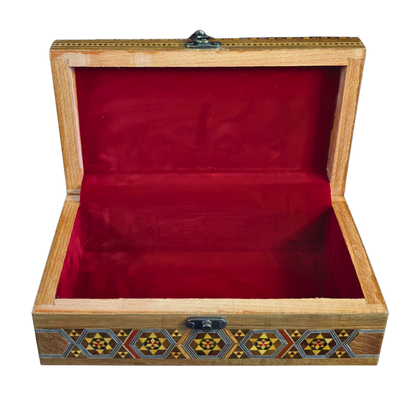 Caja de Mosaico Damasceno Hecha a Mano – Nácar y Talla Artesanal