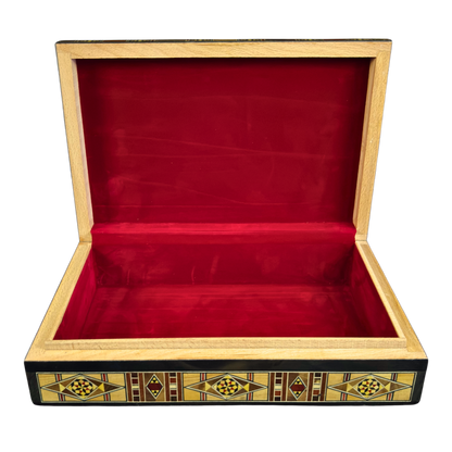 Caja de Mosaico Artesanal de Damasco – Arte Tradicional y Terciopelo