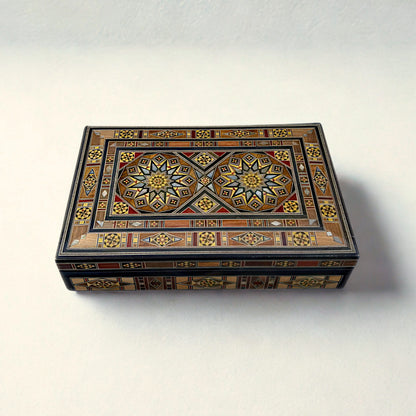 Caja de Mosaico Artesanal de Damasco – Arte Tradicional y Terciopelo