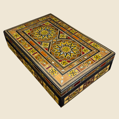 Caja de Mosaico Artesanal de Damasco – Arte Tradicional y Terciopelo