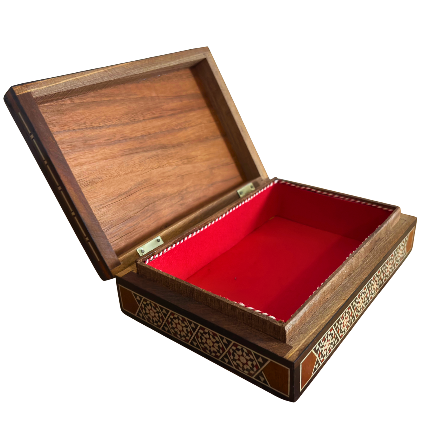 Caja vintage de mosaico damasceno de los años 70, diseño de camello, caja artesanal siria para recuerdos