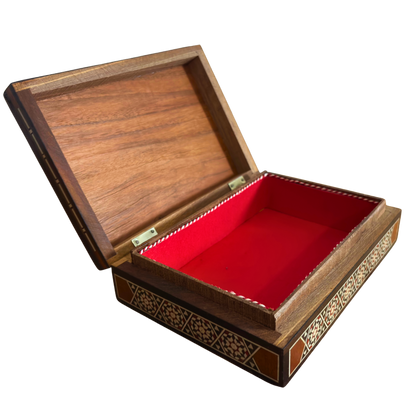 Caja vintage de mosaico damasceno de los años 70, diseño de camello, caja artesanal siria para recuerdos