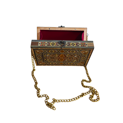 Bolso Damasquino con Nácar – Elegancia Oriental Hecha a Mano