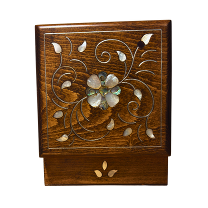 El Yapımı Şam Lüks Kutusu – Sedef & Kadife Zarafeti