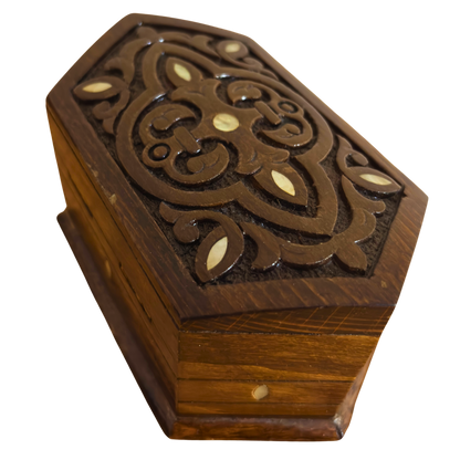 Caja de Madera de Haya Tallada a Mano con Nácar y Forro de Terciopelo – Diseño Oriental Atemporal