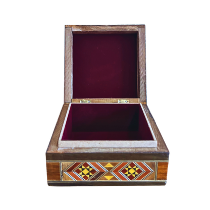 Caja de joyas damasquina – Hecha a mano con incrustaciones de nácar