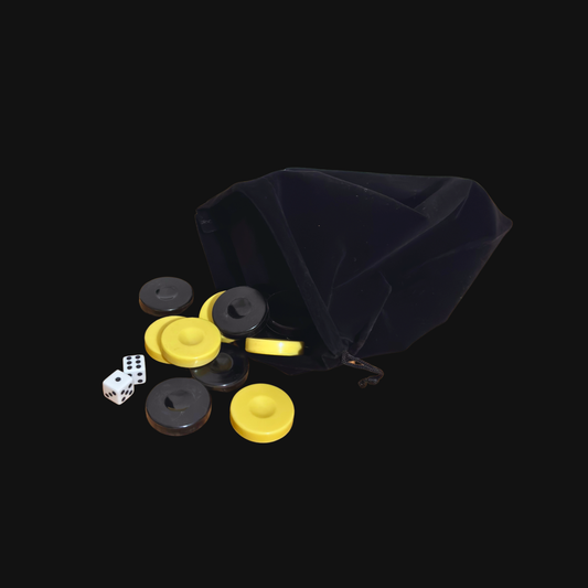 Juego de Fichas de Backgammon Original – Blanco y Negro con Dados