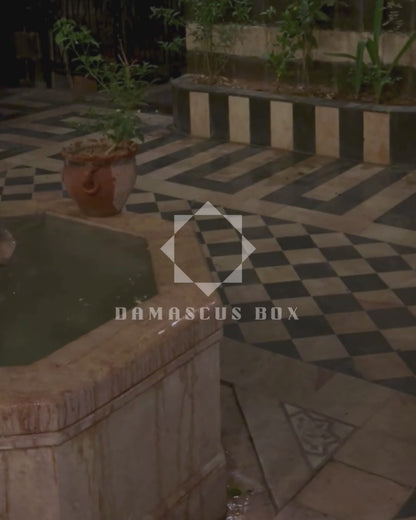 Jouri – Luksusowa Torebka Damasceńska z Różową Masą Perłową & Perłowym Różańcem