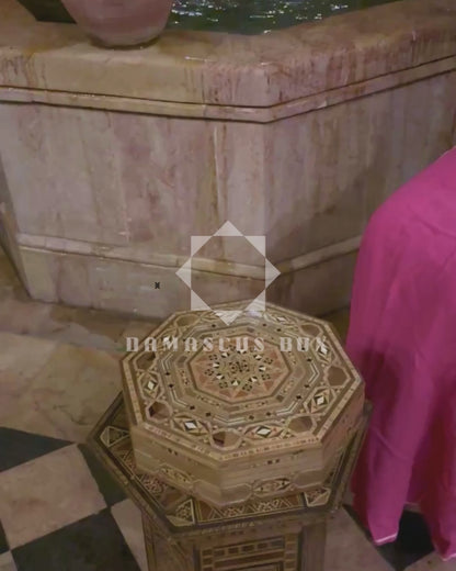 Boîte en Mosaïque Damasquine – Bois Artisanal avec Velours Rouge Intérieur