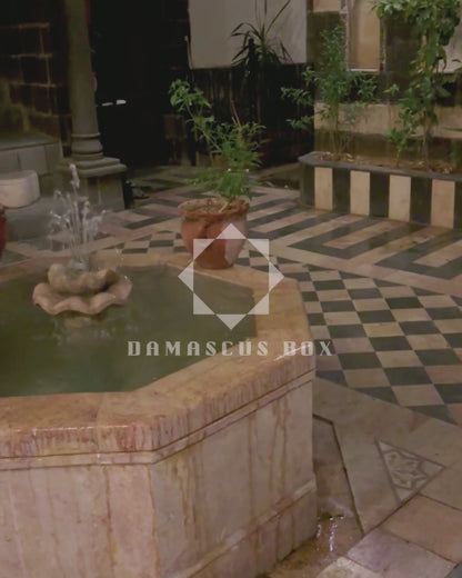 Yasmine – Bolso Damasquino de Lujo con Nácar y Forro de Brocado